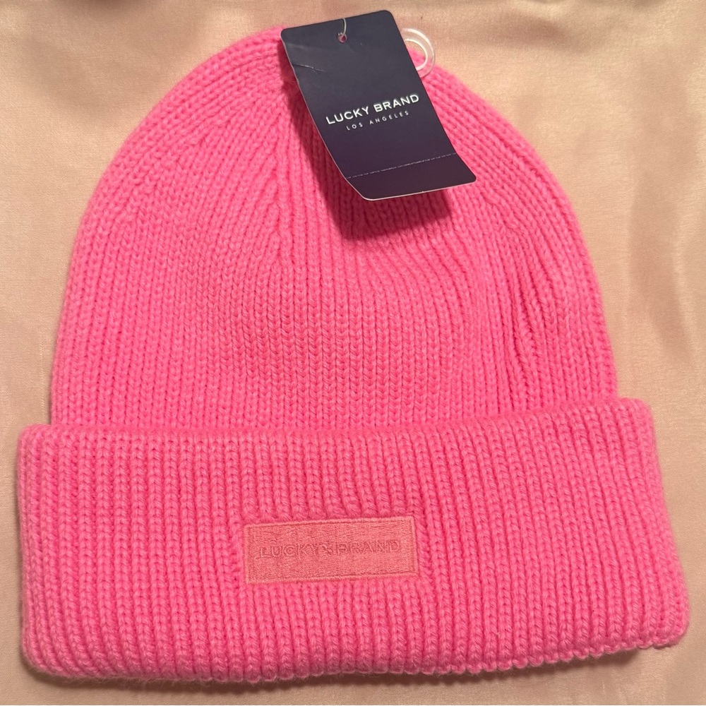 Lucky Brand Bright Pink Knit Beanie